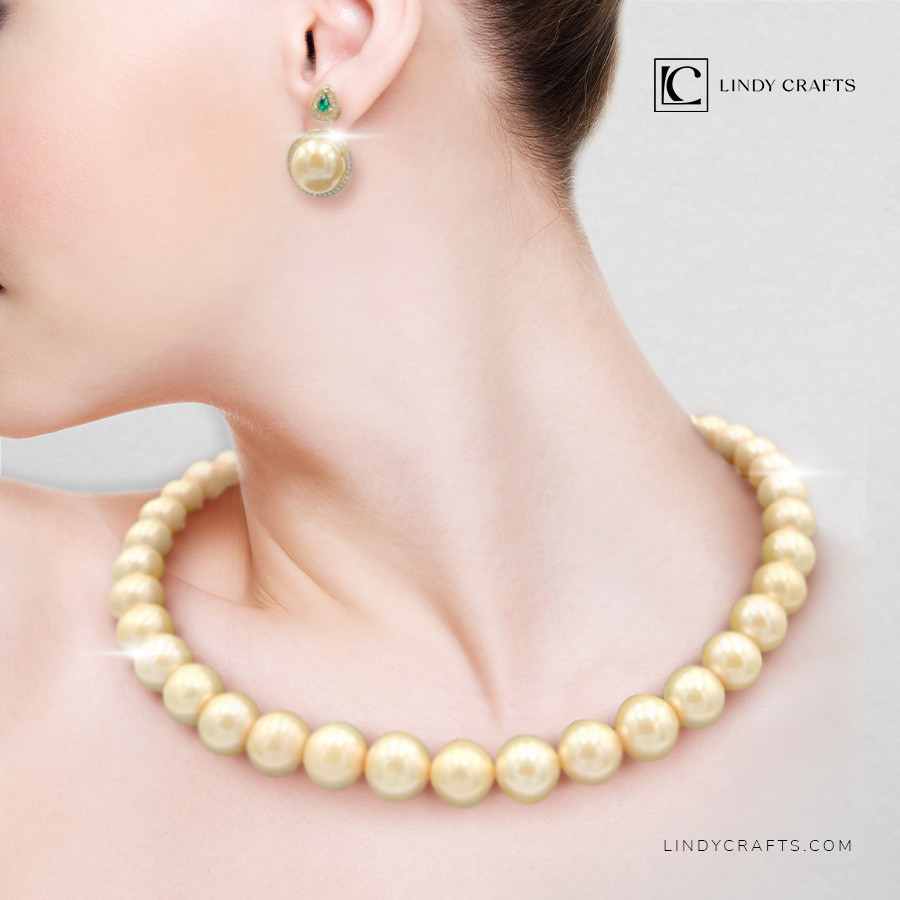 Brilliant Collection Drop Golden Freshwater Pearl & Diamond