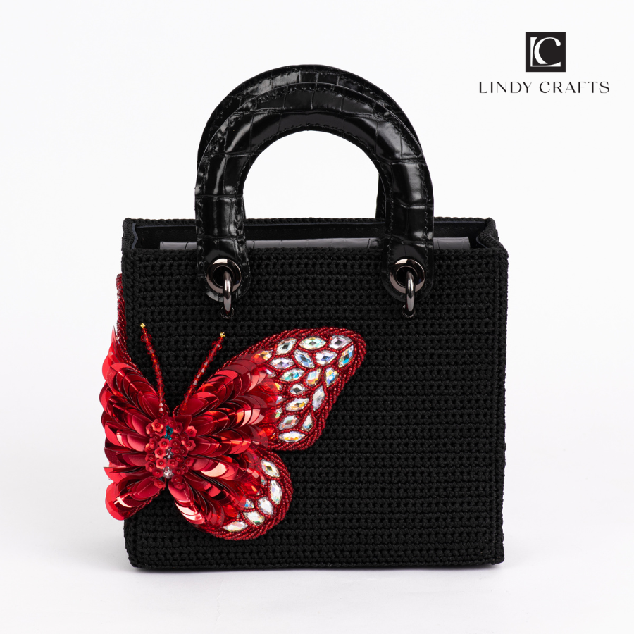 Red  butterfly handbag