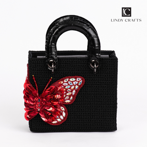 Red  butterfly handbag