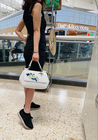 White Palm Fiber Bag.