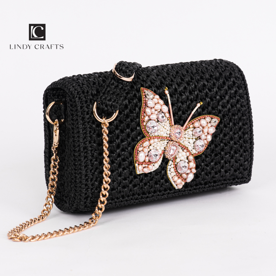 Pink Butterfly Clutch - Made to oder