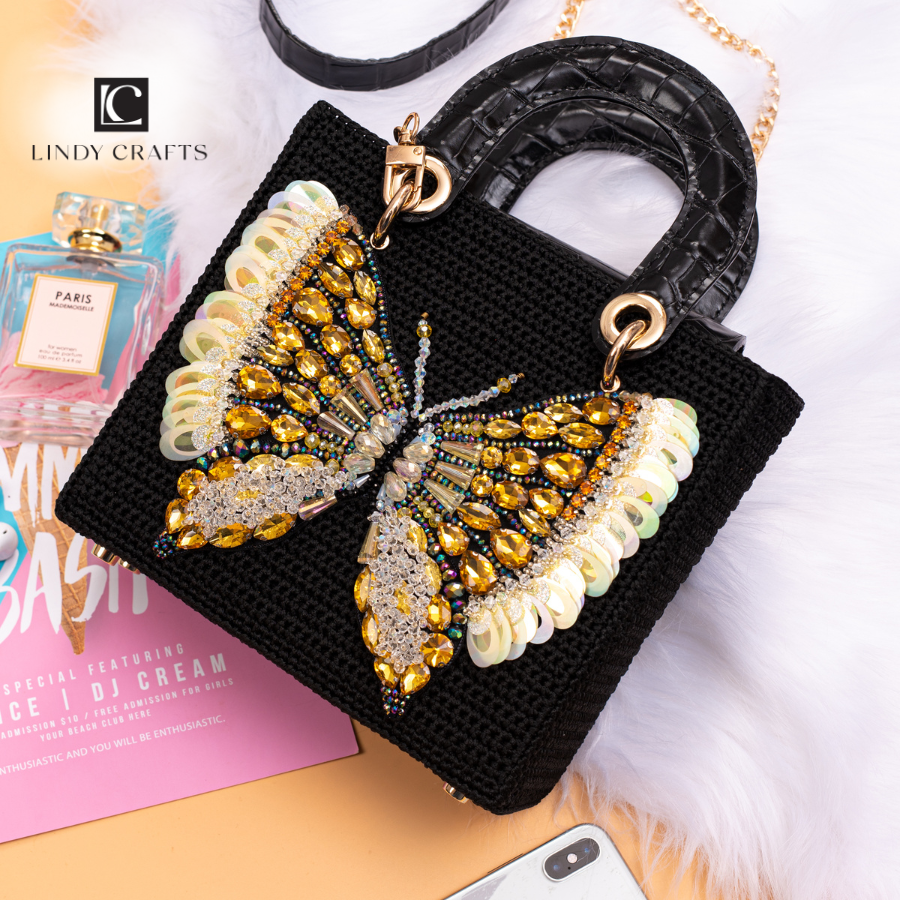 Butterfly Gold Handbag