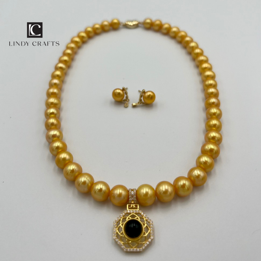 Golden Freshwater Pearl Classic Elegance Necklace - Made to order