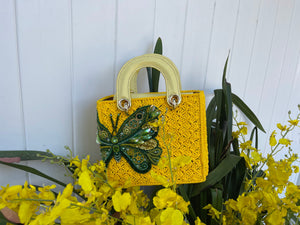 Square Craft Yarn Handbag - Butterfly Handbag