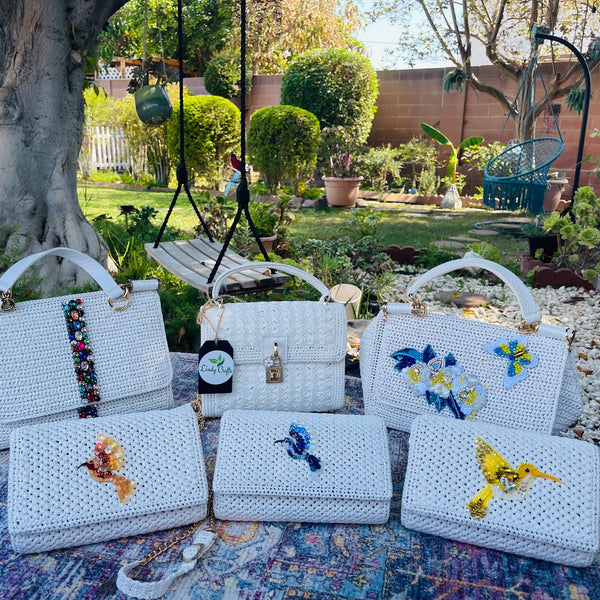 Natural Weave Clutch - The Hummingbird - Made to order