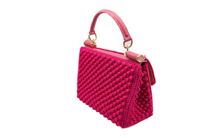 Pearl Butterfly Beaded - Craft Yarn Handbag - Made to order