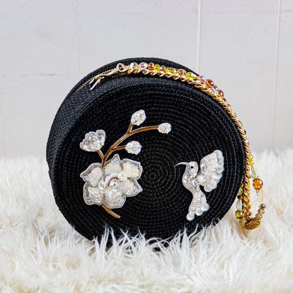 Ebon Bloom Round Bag