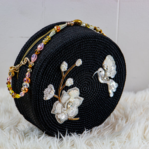 Ebon Bloom Round Bag