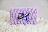 Handmade yarn wallet – Hummingbird beaded