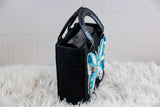 Square Craft Yarn Handbag - Butterfly Blue Beaded - Made to order