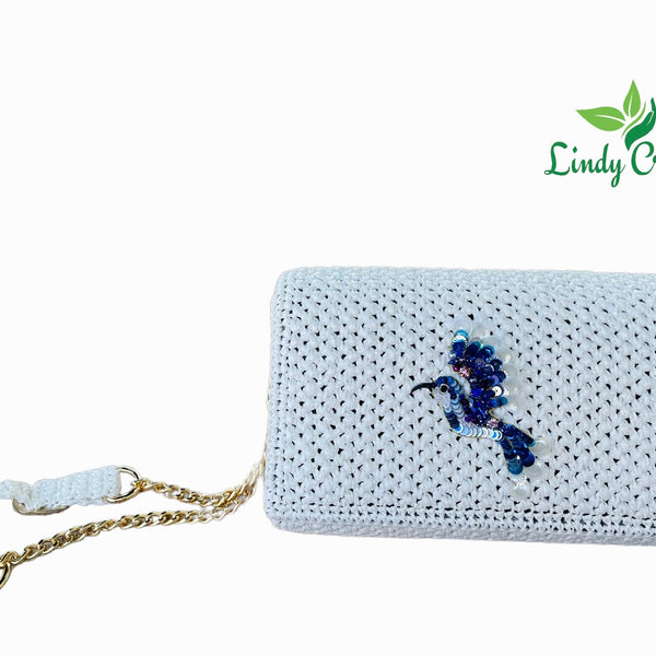 Natural Weave Clutch - The Hummingbird - Made to order