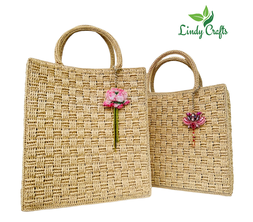Customize Crochet Bag - Palm Leaf Natural Fiber Bag - MADE TO ORDER