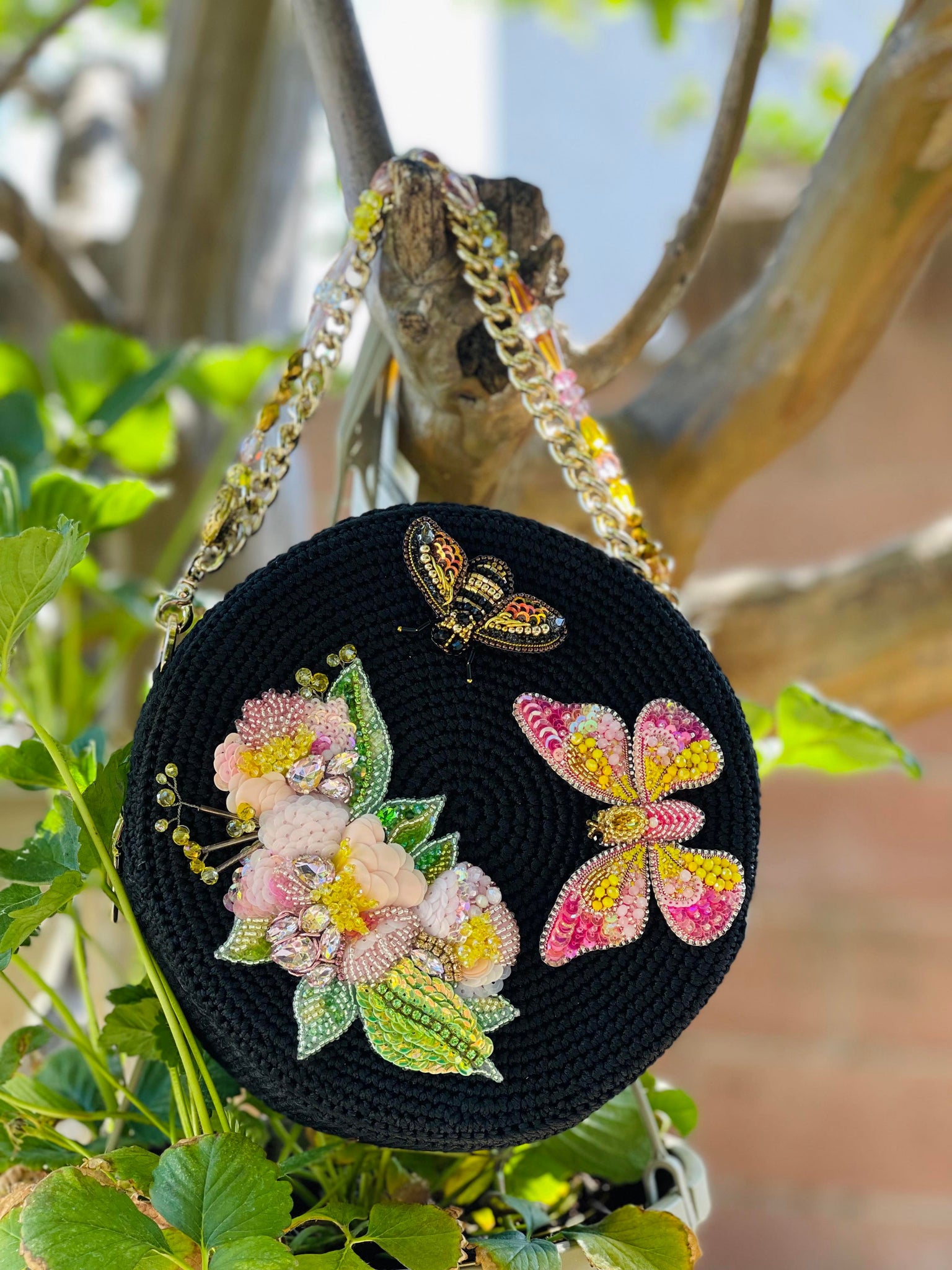 Round Craft Yarn Handbag - MADE TO ODER